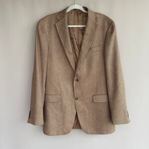 Hart Schaffner Marx brown herringbone blazer - Size 42L Sport Coat 2 Button USA
